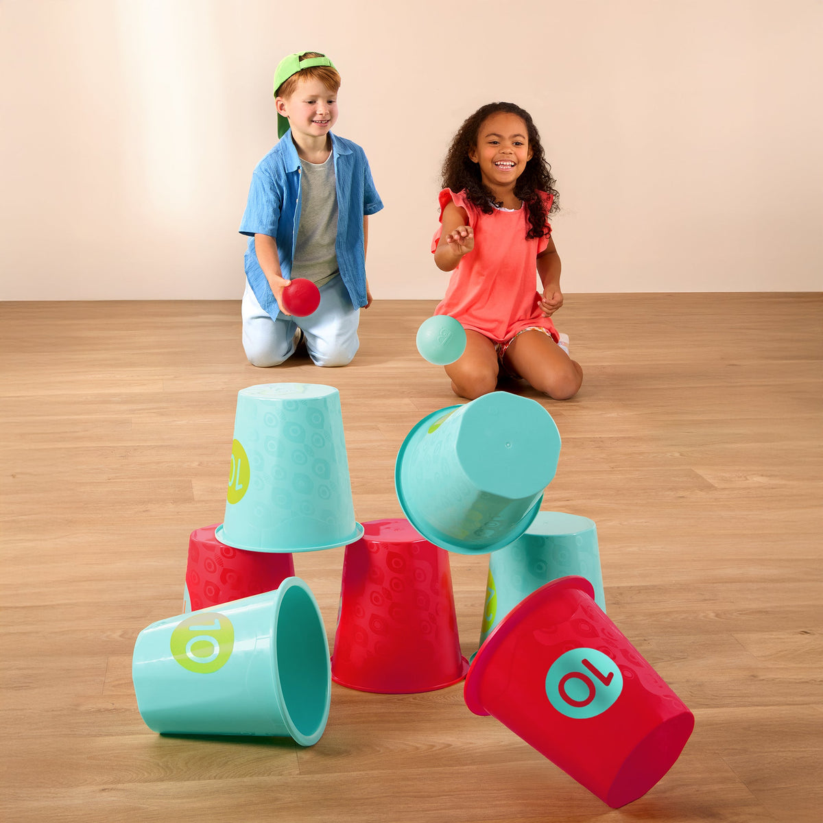 Toss Topple Buckets